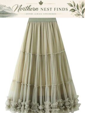 Women's Long Tulle Maxi Skirt High Waisted A-Line Flowy Fairy Skirt